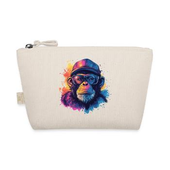 Watercolor Hipster Monkey - Organic Pouch - nature - Front