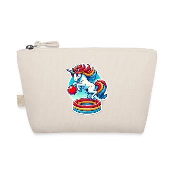 Colorful Unicorn Pool Bounce Fun - Organic Pouch - nature - Front