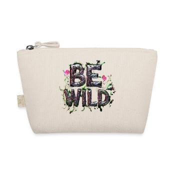 Stylischer Schriftzug "BE WILD" - Bio-Täschchen - Natur - Vorne