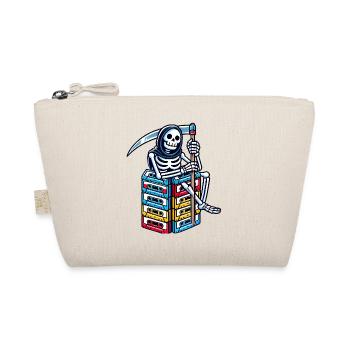 Retro Skeleton with Cassette Tapes - Organic Pouch - nature - Front
