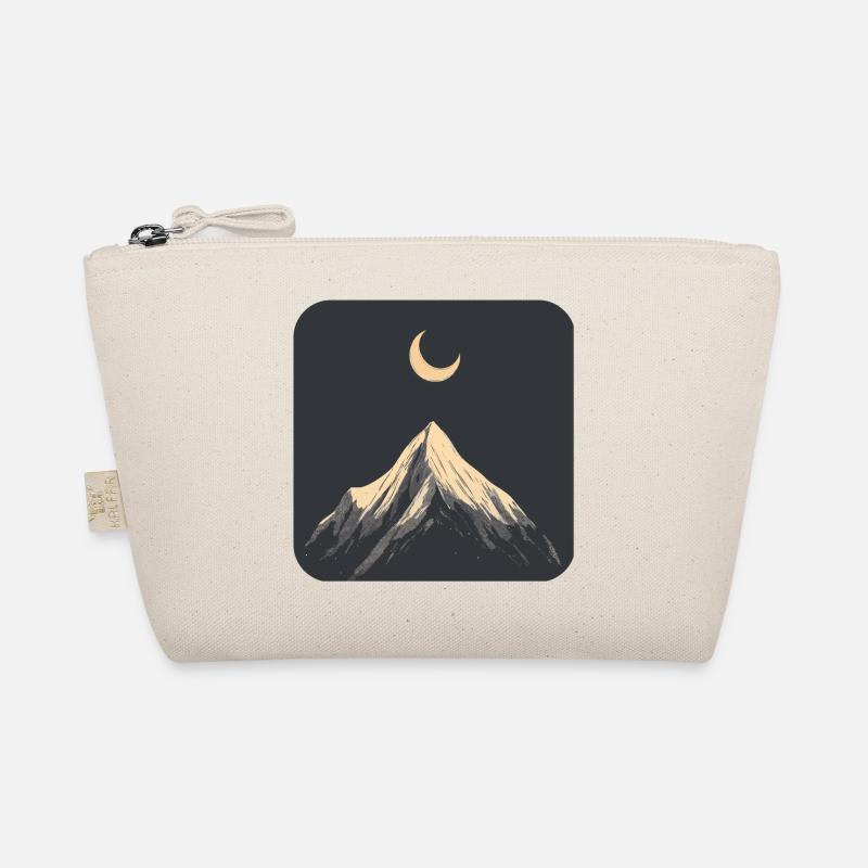 Bergrelief mit Mond - Bio-Täschchen - Natur