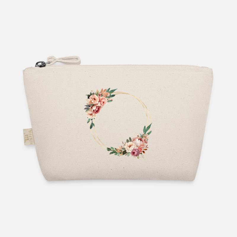 Rustic flower wreath, customizable Organic Pouch