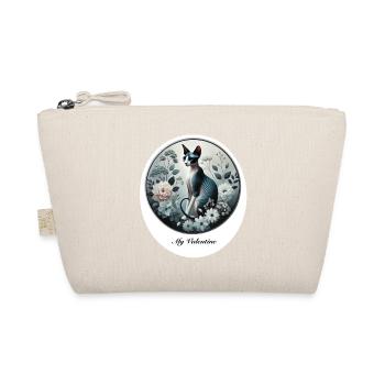 Motif de la Saint-Valentin avec des fleurs et un chat sphynx - Trousse biologique - nature - Devant