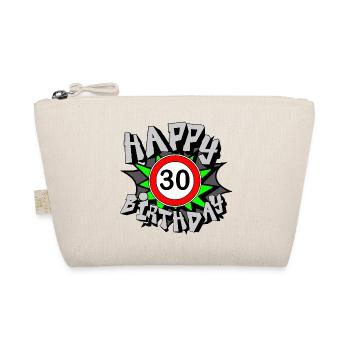30th Birthday , Airbrush Happy 30 (25) - Organic Pouch - nature - Front