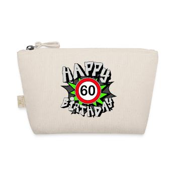 60th Birthday , 60 Happy Birthday (25) - Organic Pouch - nature - Front