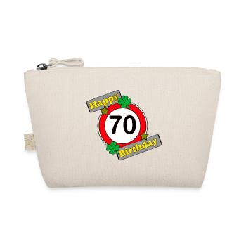 70. Geburtstag , Happy Birthday (25) - Bio-Täschchen - Natur - Vorne