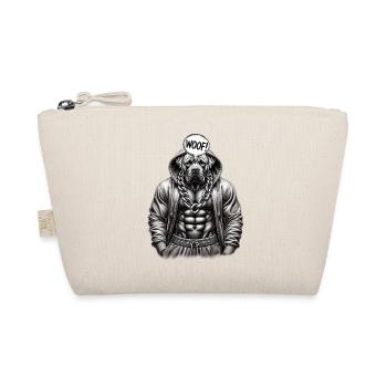 Muscular dog in hoodie with chain - Organic Pouch - nature - Front