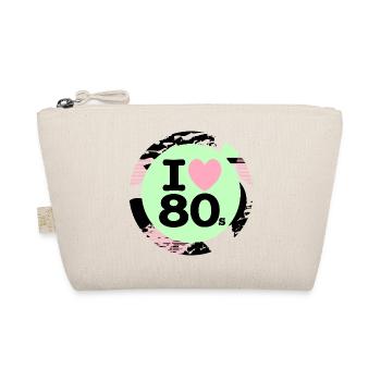  I ♥ 80s – Neon Retro Vibes - Bio-Täschchen - Natur - Vorne