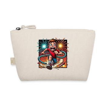 Funny Firework Escape Cartoon Design - Organic Pouch - nature - Front