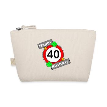 40th Birthday , Happy Birthday 40 (25) - Organic Pouch - nature - Front