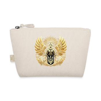 Ukraine Wappen Schutzengel Gold Geschenk - Bio-Täschchen - Natur - Vorne