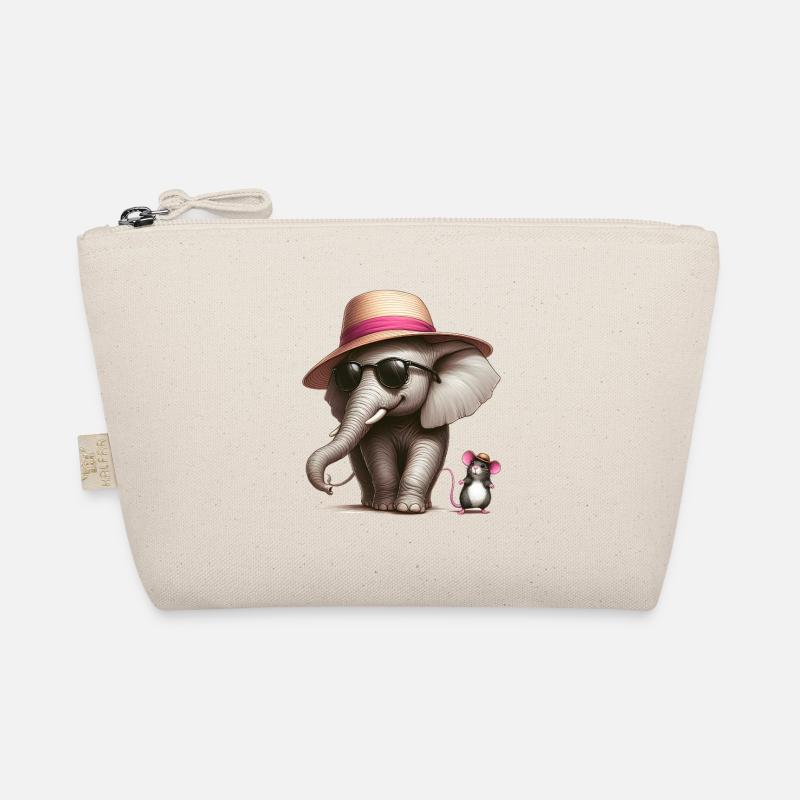 Elefant mit Maus - Bio-Täschchen - Natur