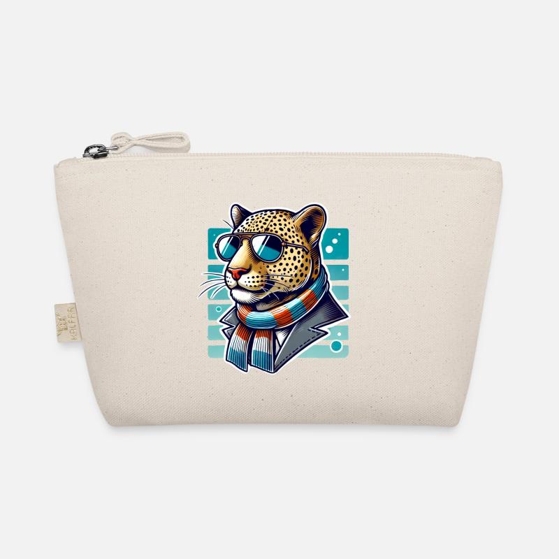 Léopard élégant avec lunettes et écharpe – Cool Trousse biologique