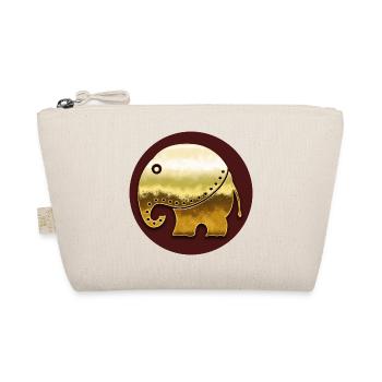 Goldener Elefant (Ethno, Kreis) - Bio-Täschchen - Natur - Vorne