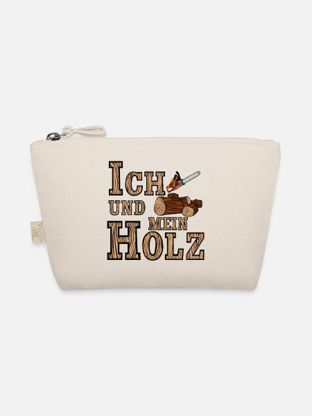 Motorsäge , Ich und mein Holz (25) - Bio-Täschchen - Natur