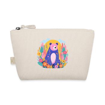 Colorful Bear in a Flower Garden - Organic Pouch - nature - Front