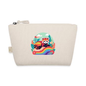 Rainbow Panda at Rest - Organic Pouch - nature - Front