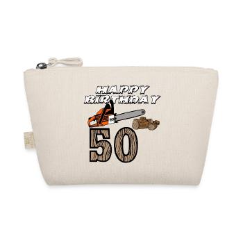 50. Geburtstag , Motorsäge . Kettensäge , Holz (25 - Bio-Täschchen - Natur - Vorne