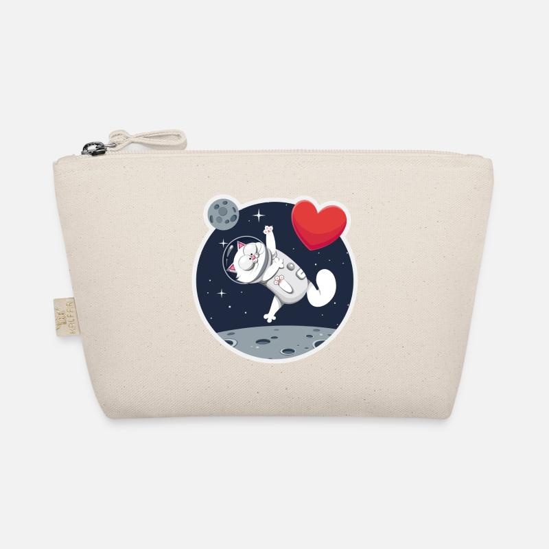Chat astronaute solitaire attrapant cœur Trousse biologique