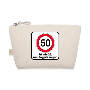 50th Birthday , twice as good (25) - Organic Pouch - nature - Front