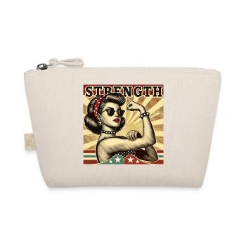 Stärke starke coole Frau Rockabilly Geschenk - Bio-Täschchen - Natur - Vorne