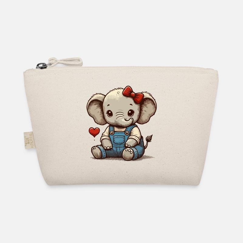 Bébé éléphant en salopette vintage Trousse biologique