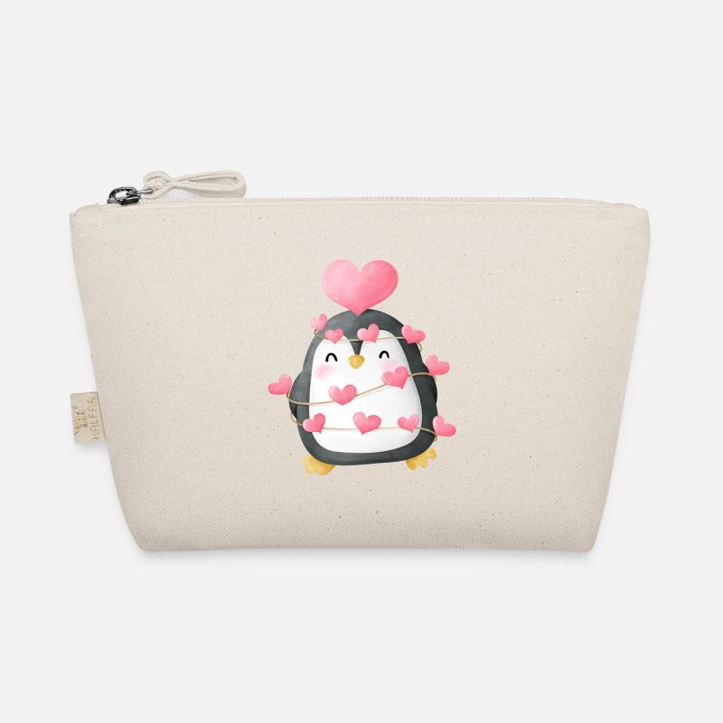 Pingouin affectueux avec décoration de cœur Trousse biologique