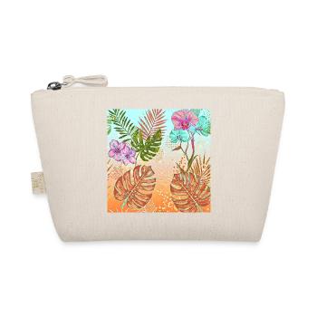 Monstera Tropical Flowers and Leaves Pattern - Organic Pouch - nature - Front