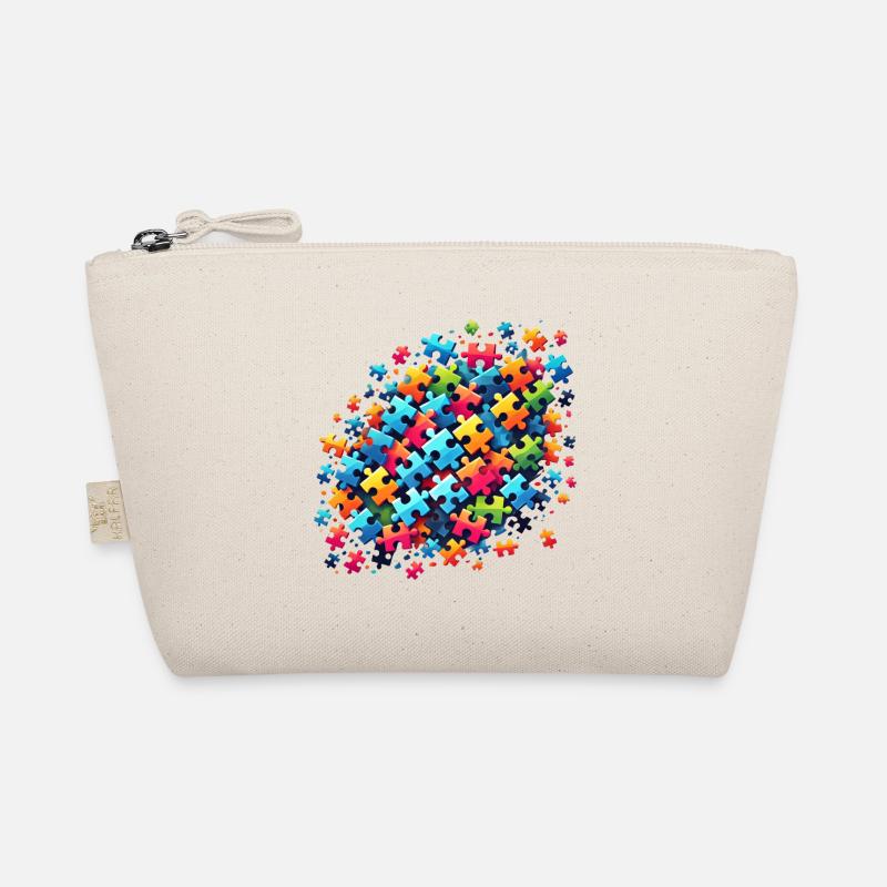Colorful Puzzle Design for Creative Expression Organic Pouch