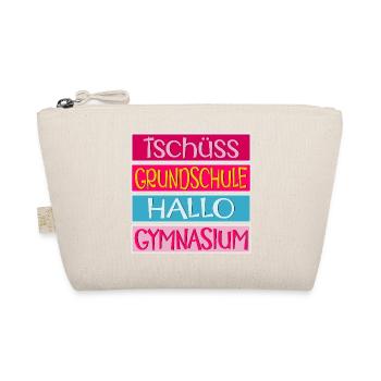 TSCHÜSS GRUNDSCHULE HALLO GYMNASIUM SCHULWECHSEL - Bio-Täschchen - Natur - Vorne