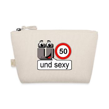 50. Geburtstag , Ü50 und sexy - Bio-Täschchen - Natur - Vorne