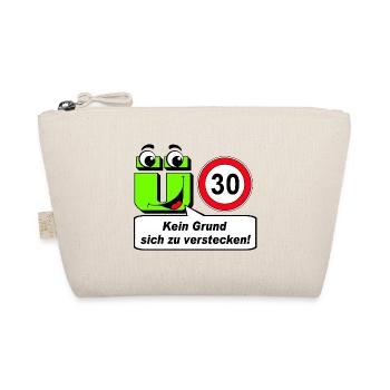 30. Geburtstag ,Ü30 Kein Grund sich zu verstecken - Bio-Täschchen - Natur - Vorne