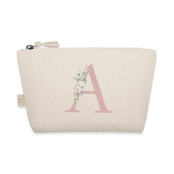 Un monogramme, floral, personnalisable - Trousse biologique - nature - Devant