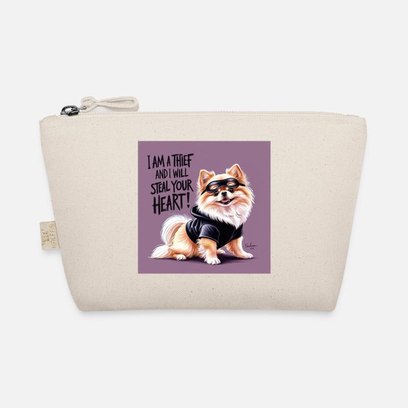 Pomeranian Dog "I am a thief" Organic Pouch