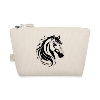 Stylish horse motif in black - Organic Pouch - nature - Front