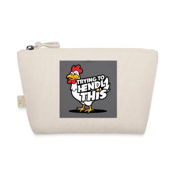 Comic Chicken "Trying to Hendl this" - Organic Pouch - nature - Front