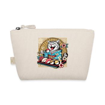 Sushi Cat Tiger Kimono Maki Nigiri Gift - Organic Pouch - nature - Front