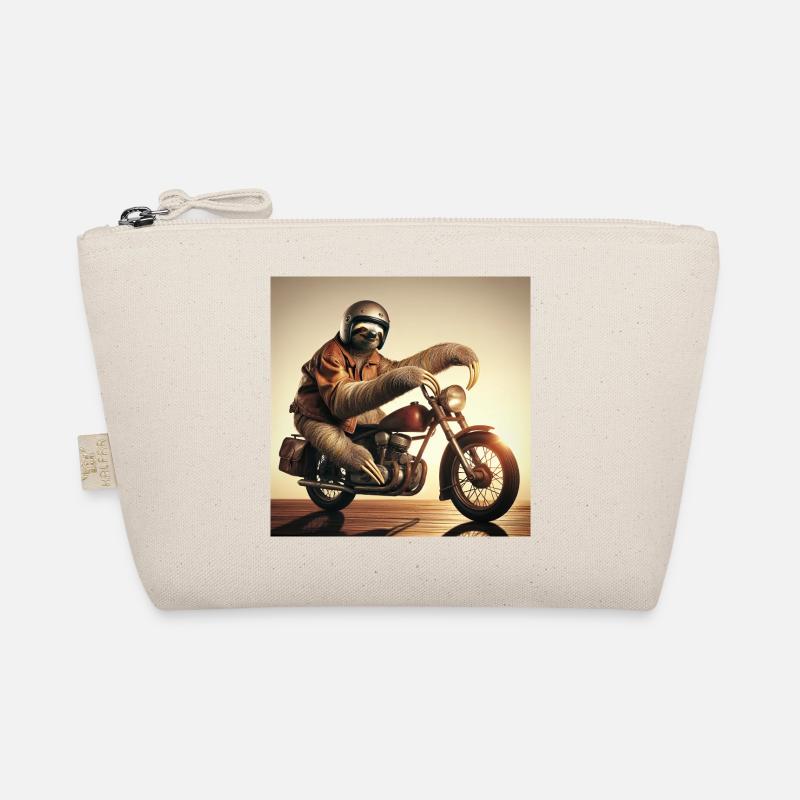 Faultier Biker Wanderer - Bio-Täschchen - Natur