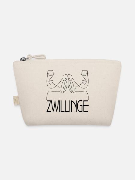 Zwillinge Geschwister Frauen - Bio-Täschchen - Natur