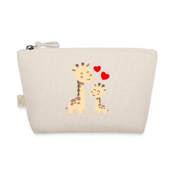 Bébé Girafe avec Maman Girafe - Trousse biologique - nature - Devant