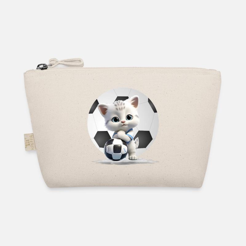 Kitten Mascot with Soccer Ball Organic Pouch