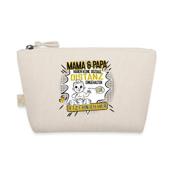 Mama und Papa ohne Abstand Baby Humor Design - Bio-Täschchen - Natur - Vorne