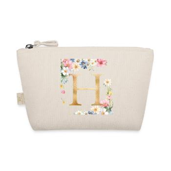 H Monogram, Floral, Personalizable - Organic Pouch - nature - Front