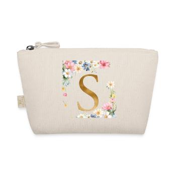 S Monogramm, Floral, personalisierbar - Bio-Täschchen - Natur - Vorne