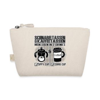 Schnabeltasse und Kaffeetasse Eltern Humor Design - Bio-Täschchen - Natur - Vorne