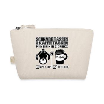 Schnabeltasse und Kaffeetasse Eltern Humor Design - Bio-Täschchen - Natur - Vorne