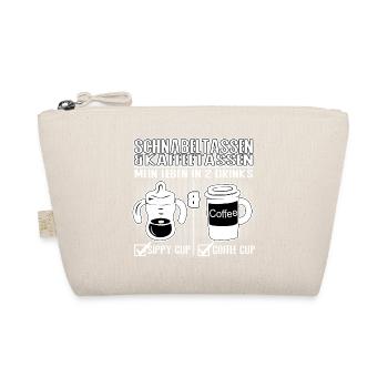 Schnabeltasse und Kaffeetasse Eltern Humor Design - Bio-Täschchen - Natur - Vorne