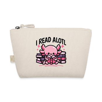 Ich lese Alotl – Süßer Axolotl Bücherwurm - Bio-Täschchen - Natur - Vorne