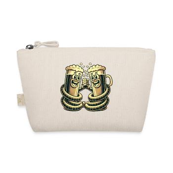 Funny Beer Cheers Cartoon Sticker - Organic Pouch - nature - Front