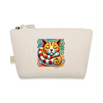 Sleeping Cat PopArt Sticker Design - Organic Pouch - nature - Front